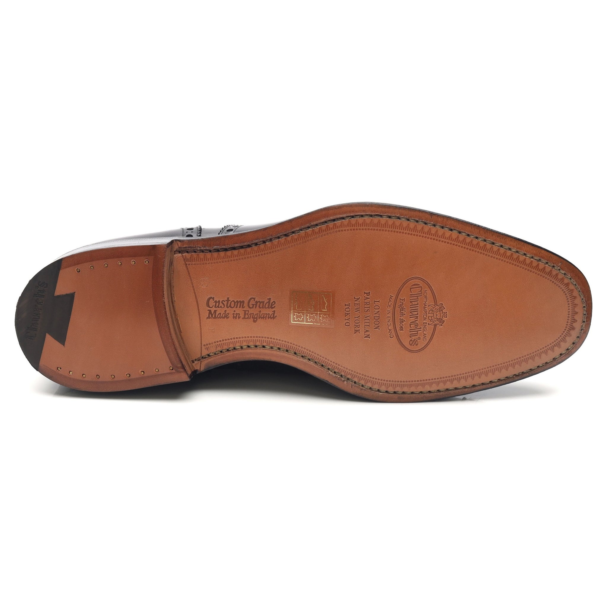 Diplomat' Black Leather Oxford Semi Brogues UK 8 F - Abbot's Shoes