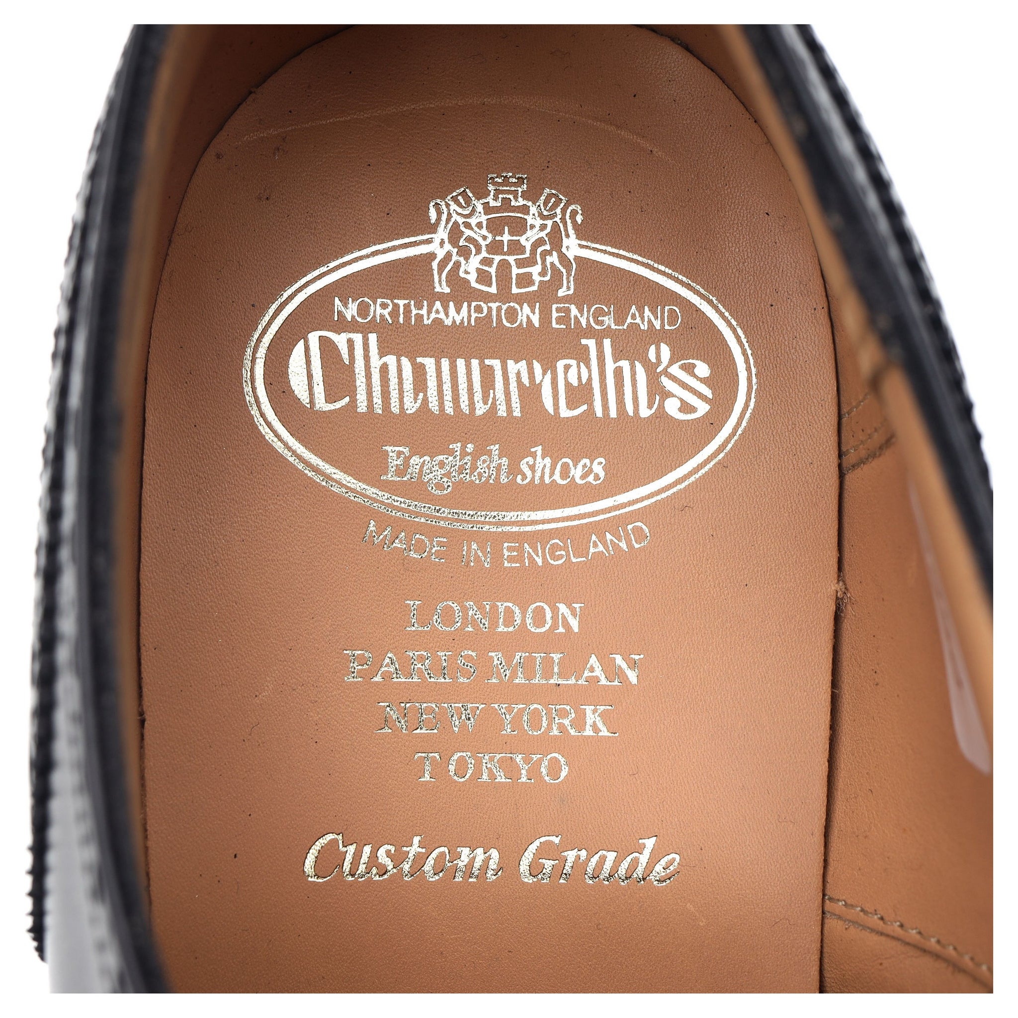 Diplomat' Black Leather Oxford Semi Brogues UK 8 F - Abbot's Shoes