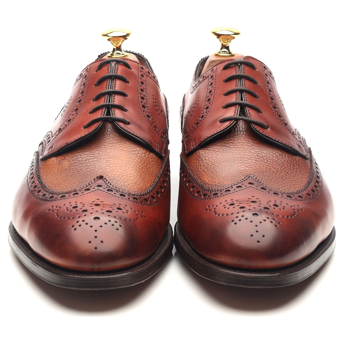 Sandringham' Tan Brown Leather Derby Brogues UK 9.5 D - Abbot's Shoes