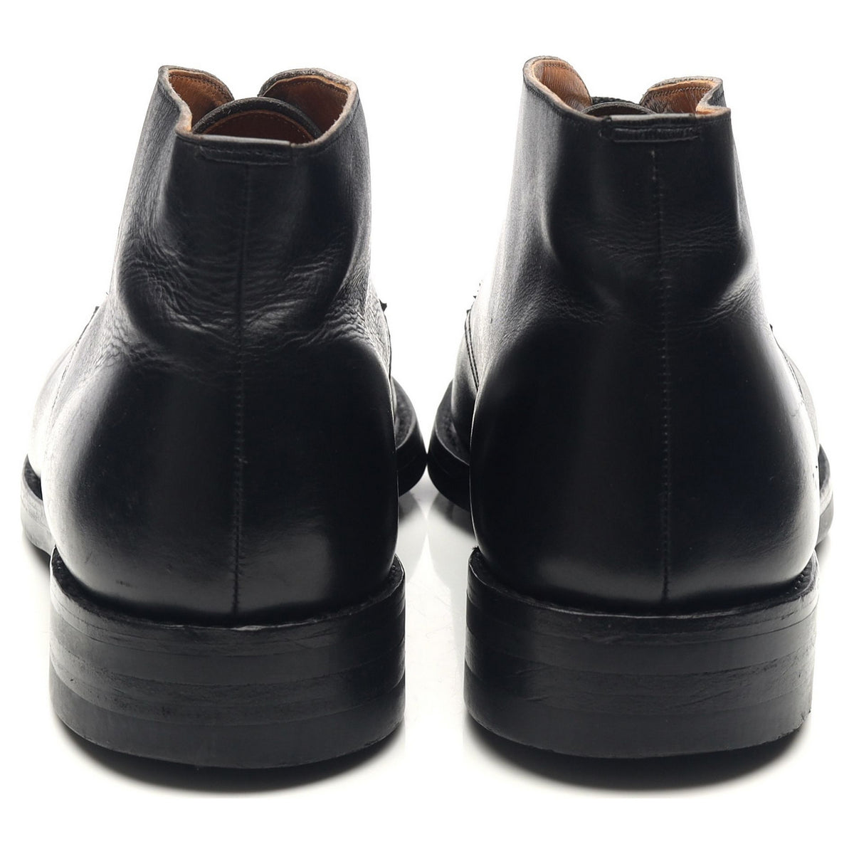 Black Leather Chukka Boots UK 8.5 F
