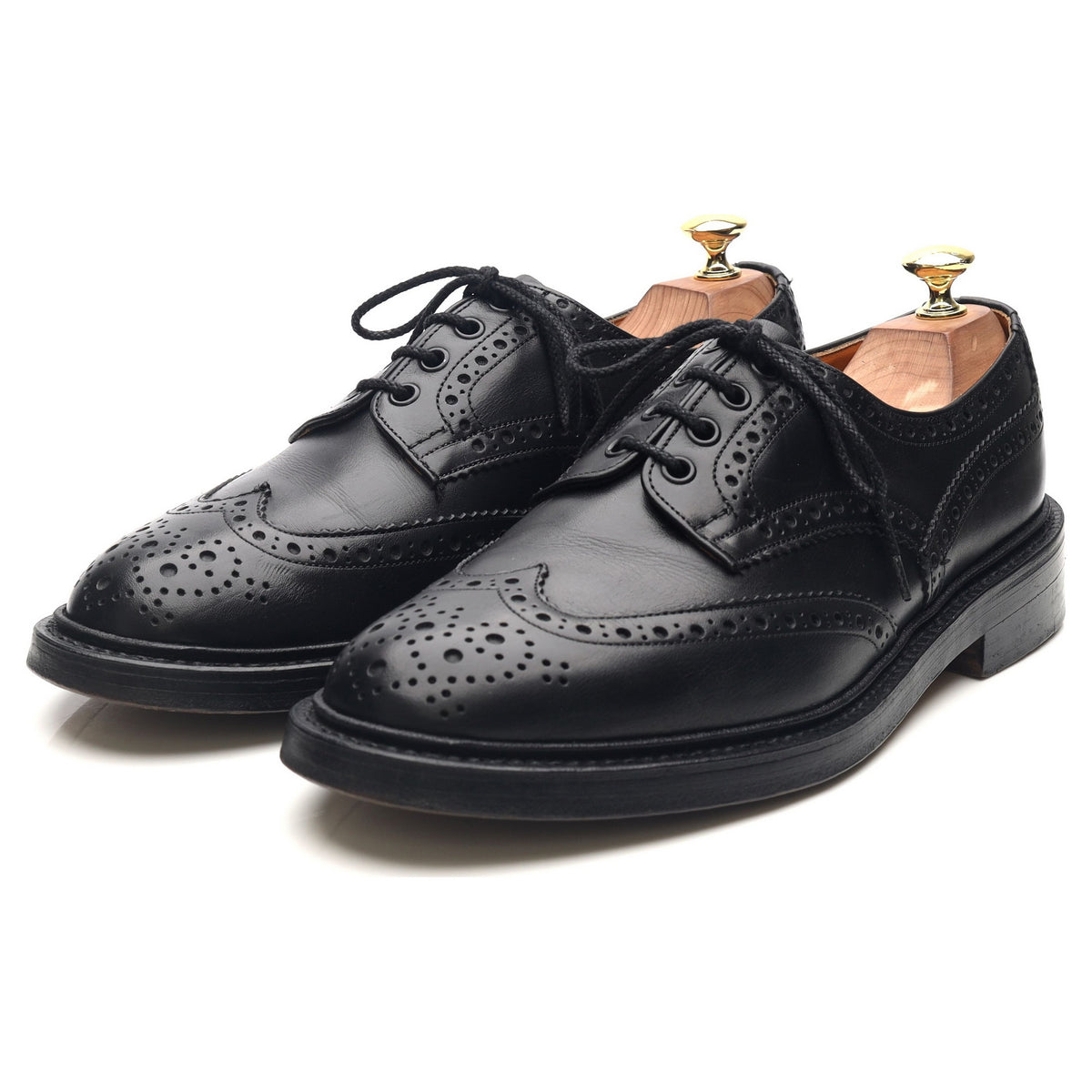 &#39;Keswick&#39; Black Leather Country Derby Brogues UK 8.5