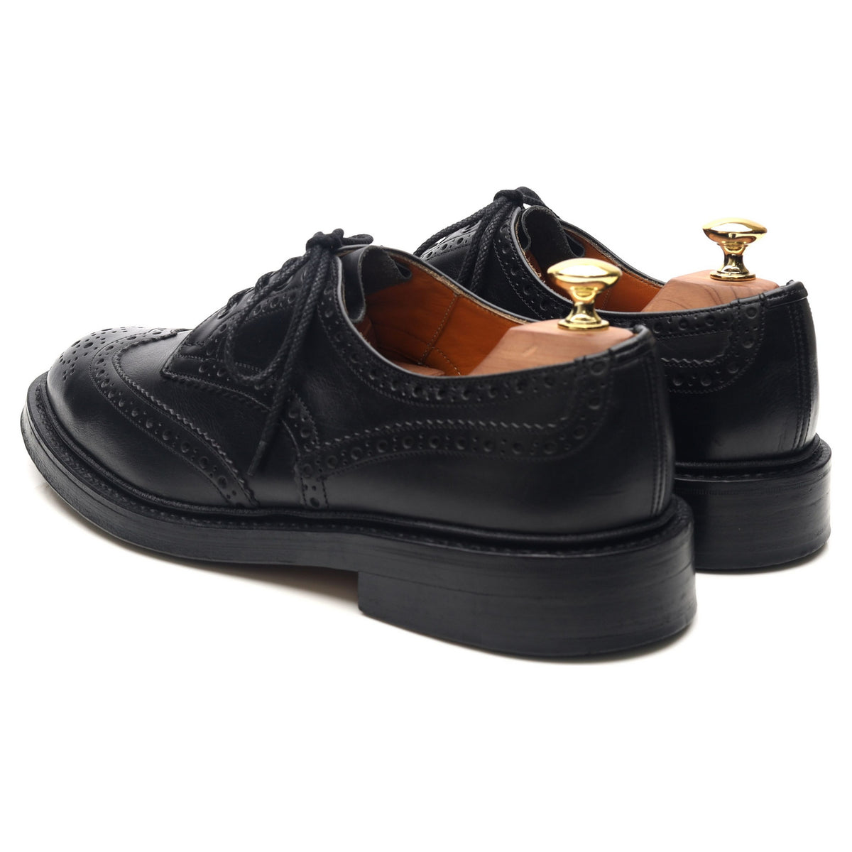 &#39;Keswick&#39; Black Leather Country Derby Brogues UK 8.5