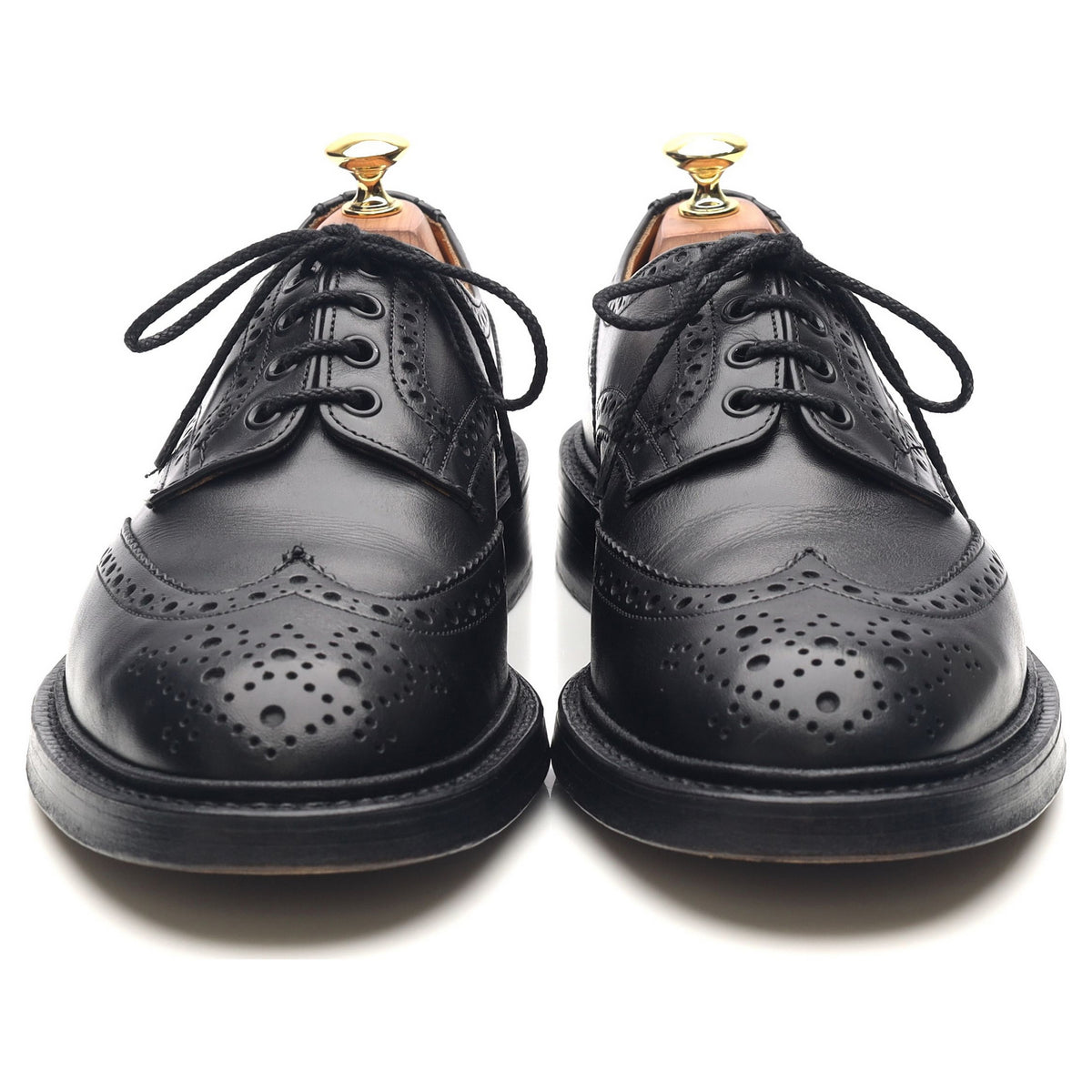 &#39;Keswick&#39; Black Leather Country Derby Brogues UK 8.5