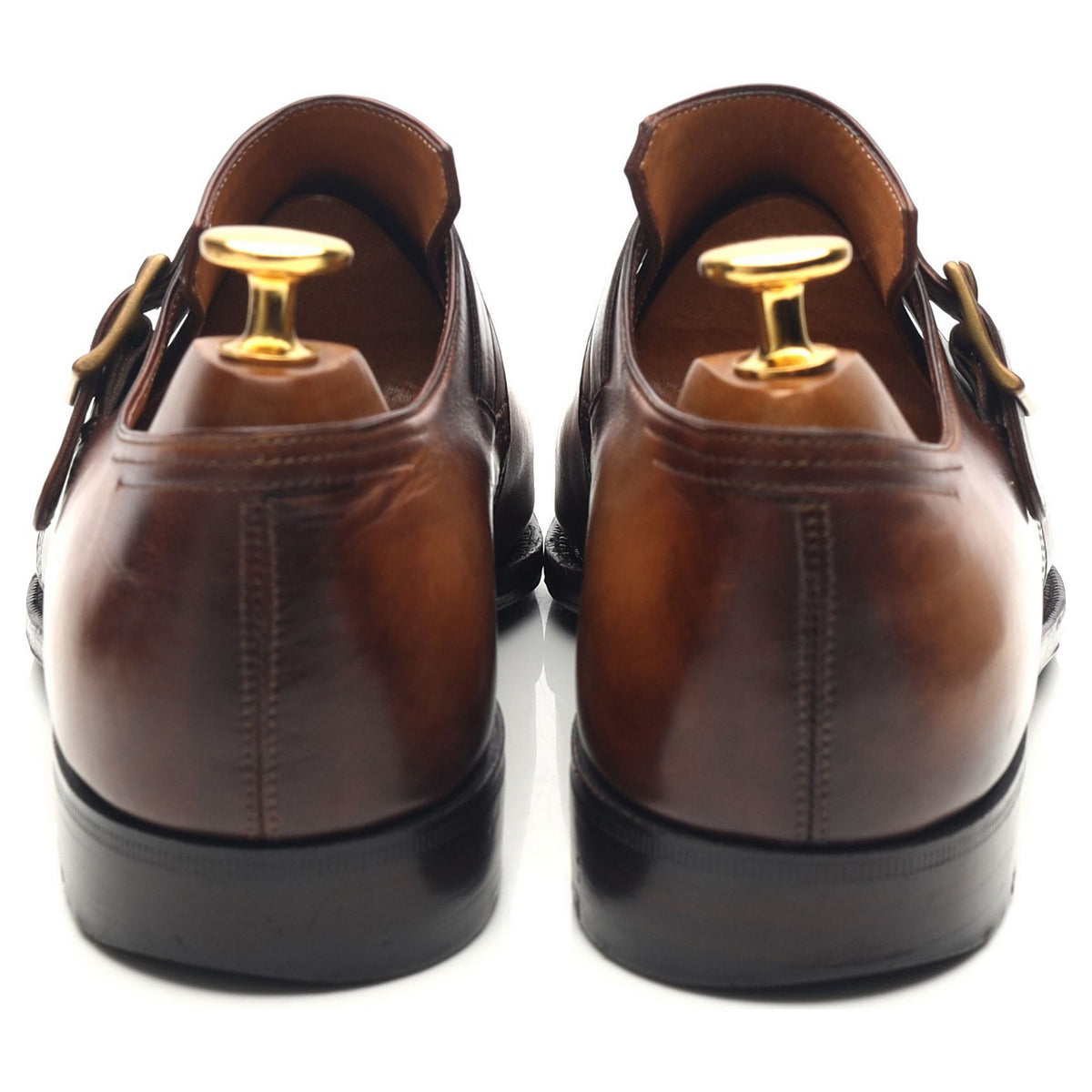 &#39;Arca Buckle&#39; Brown Leather Monk Strap UK 7 E