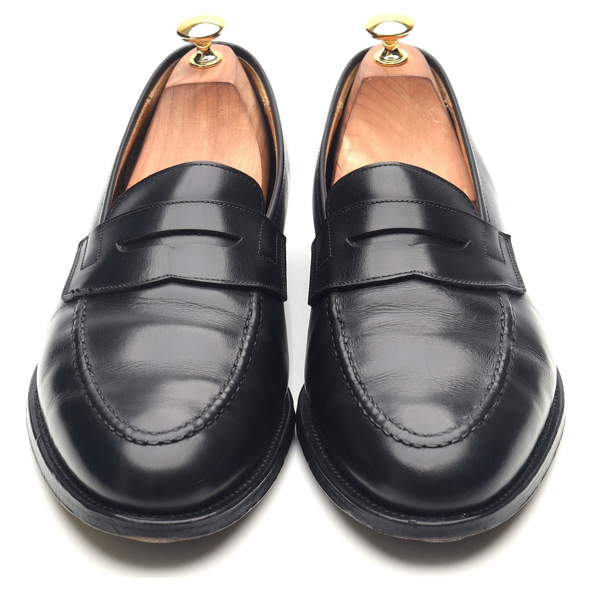 &#39;Eaton&#39; Black Leather Loafers UK 10.5 E