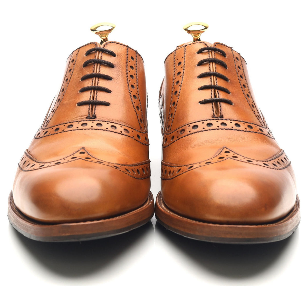 &#39;Grant&#39; Tan Brown Leather Brogues UK 10 F