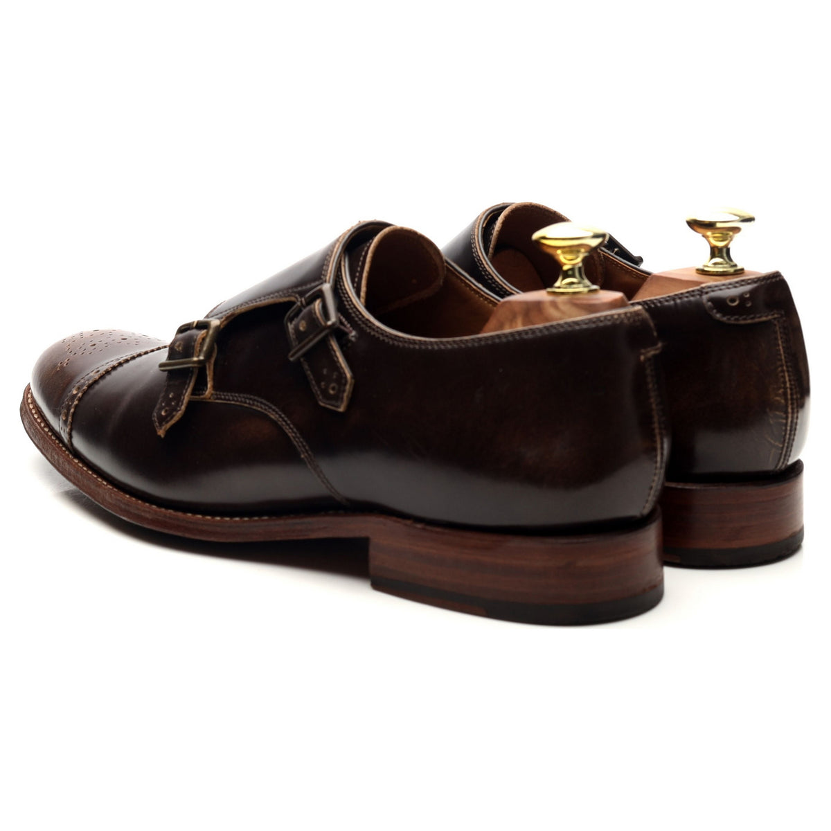 &#39;Ellery&#39; Dark Brown Leather Double Monk Strap UK 7 F