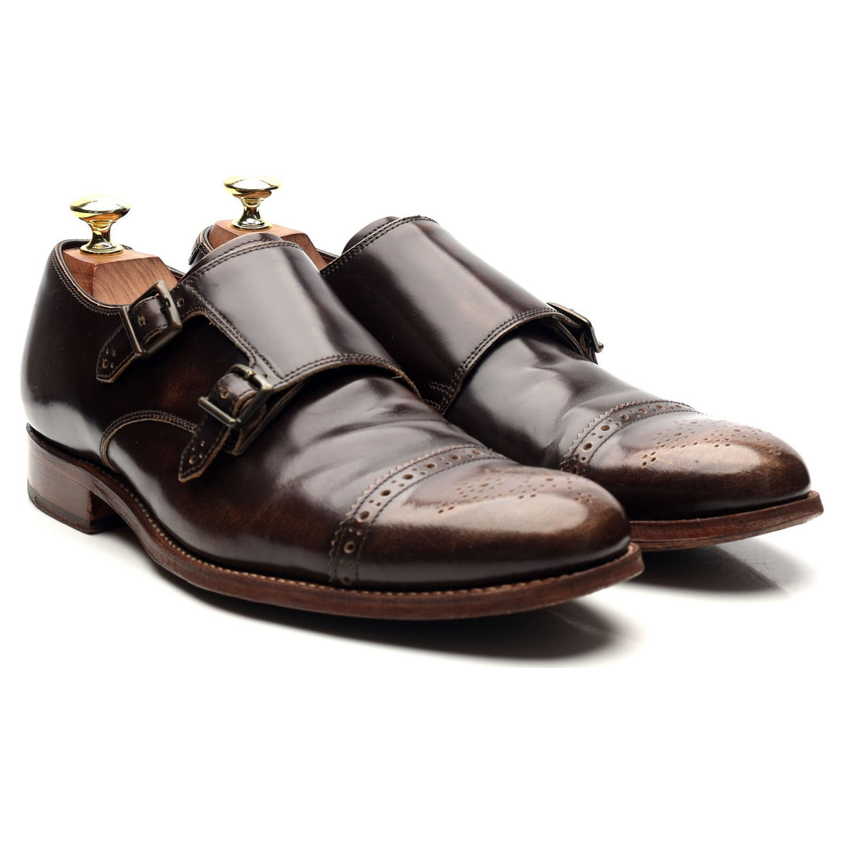 &#39;Ellery&#39; Dark Brown Leather Double Monk Strap UK 7 F