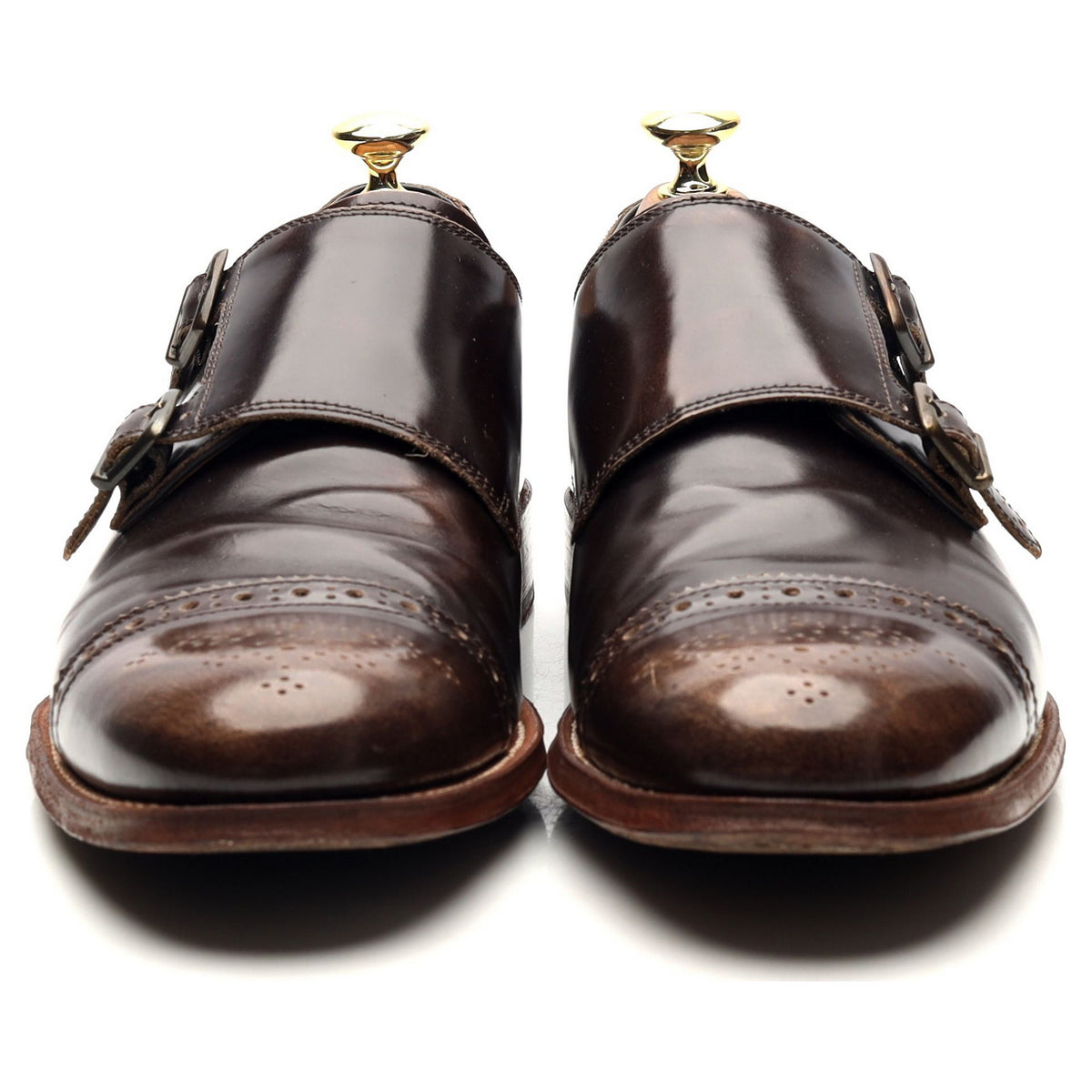 &#39;Ellery&#39; Dark Brown Leather Double Monk Strap UK 7 F