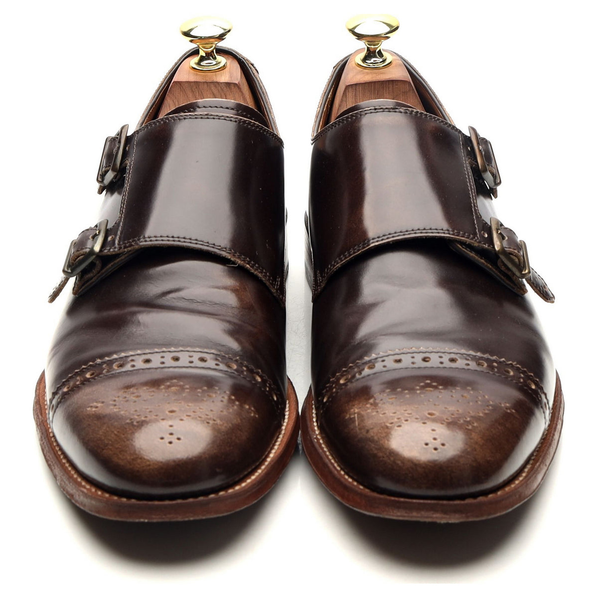 &#39;Ellery&#39; Dark Brown Leather Double Monk Strap UK 7 F