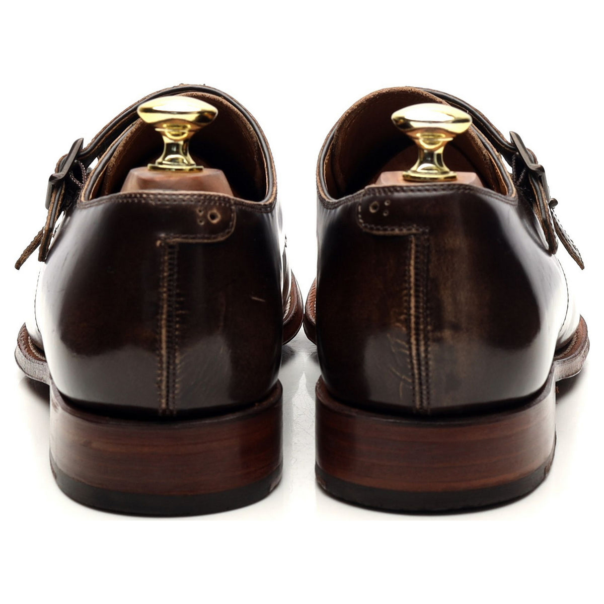 &#39;Ellery&#39; Dark Brown Leather Double Monk Strap UK 7 F