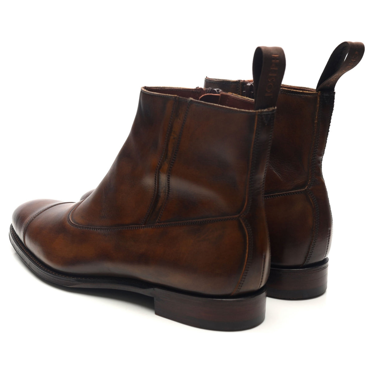 &#39;Isleworth&#39; Dark Brown Leather Zip Boots UK 7 F