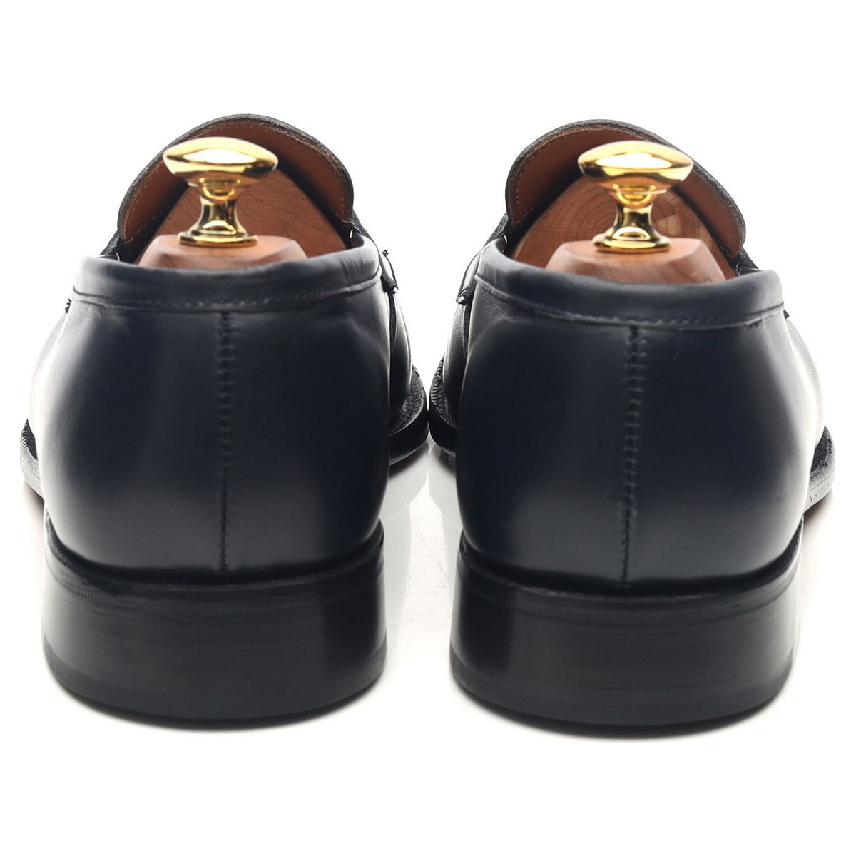 &#39;Harvard&#39; Navy Blue Leather Loafers UK 6.5