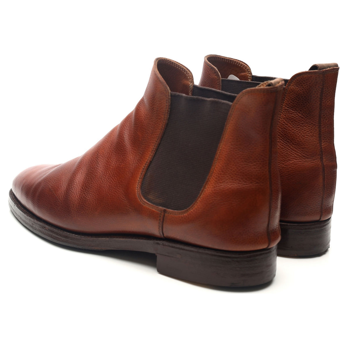 &#39;Chelsea&#39; Tan Brown Leather Chelsea Boots UK 10 E