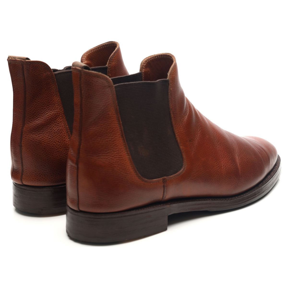 &#39;Chelsea&#39; Tan Brown Leather Chelsea Boots UK 10 E