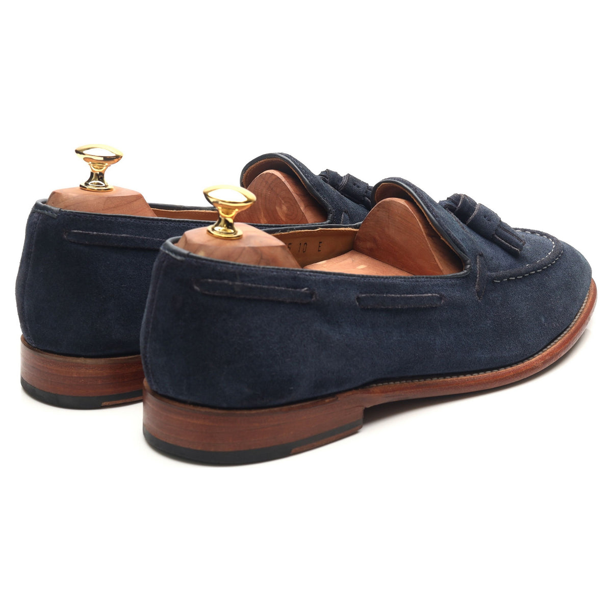 &#39;Scottie&#39; Navy Blue Leather Tassel Loafers UK 10 E