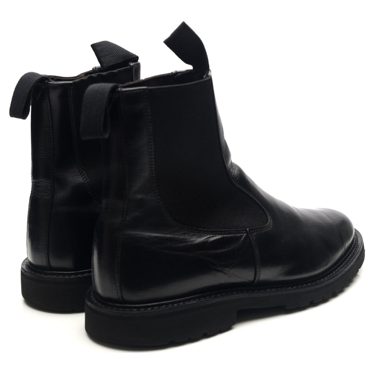 &#39;Stephen&#39; Black Leather Chelsea Boots UK 8