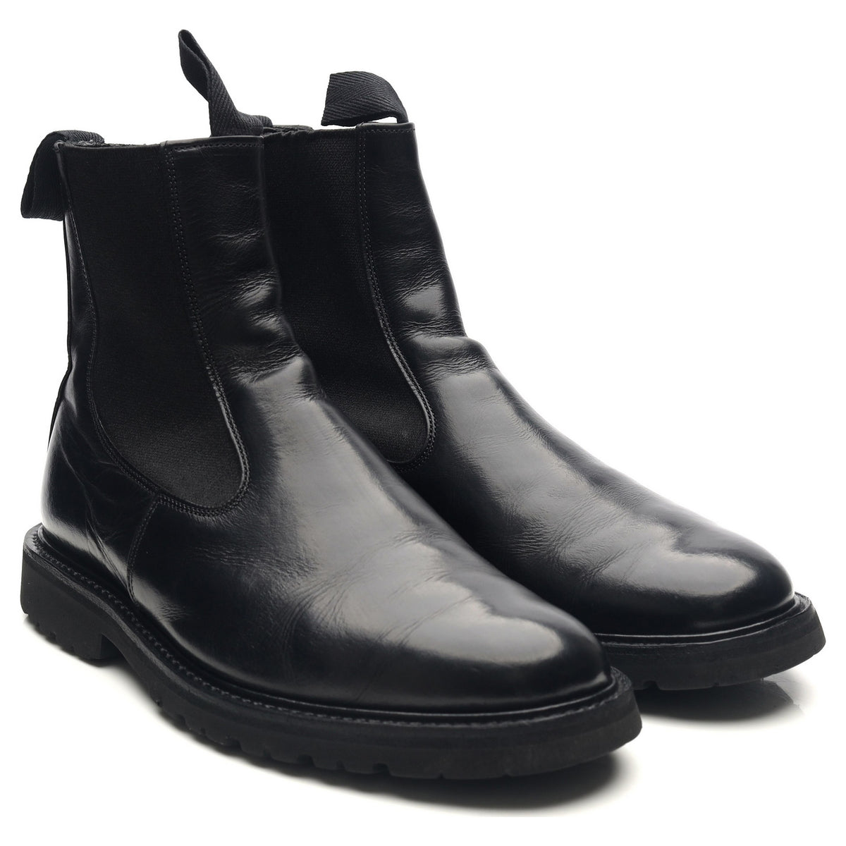 &#39;Stephen&#39; Black Leather Chelsea Boots UK 8