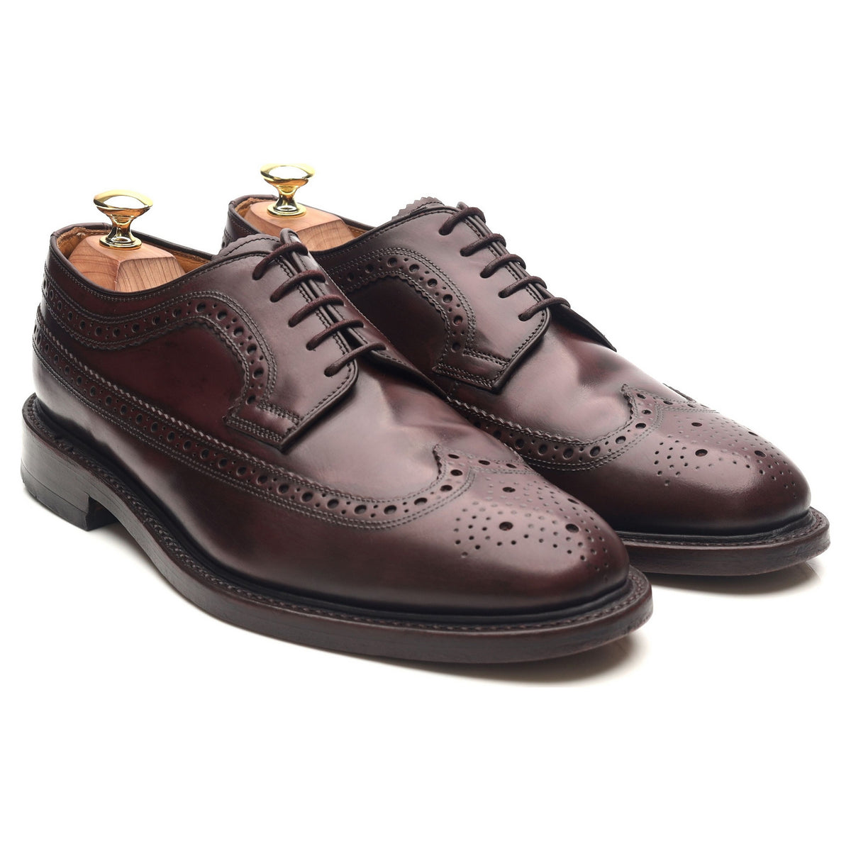 &#39;Royal Brogue&#39; Burgundy Leather Derby Brogues UK 8 F