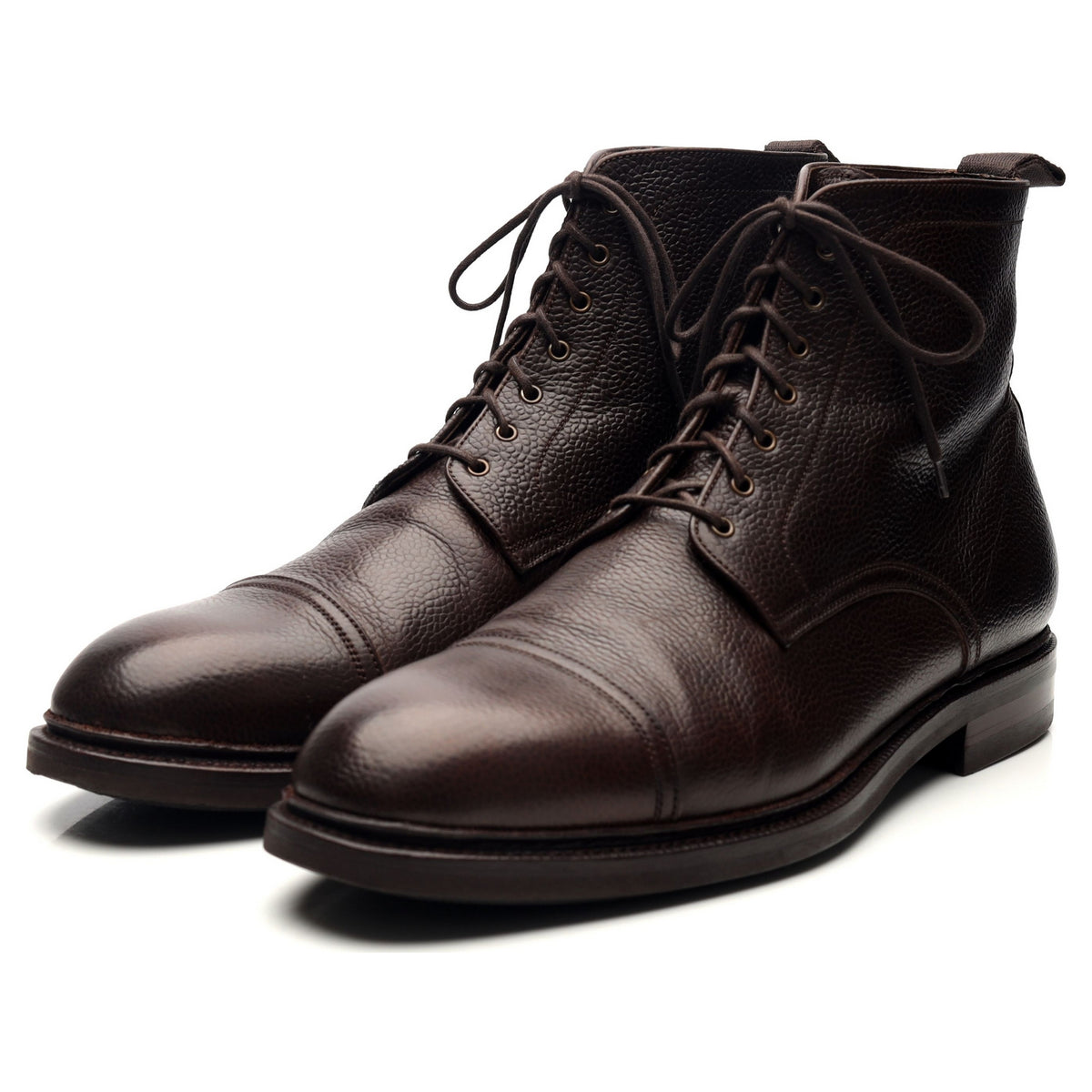 &#39;80179&#39; Dark Brown Leather Boots UK 11 EE