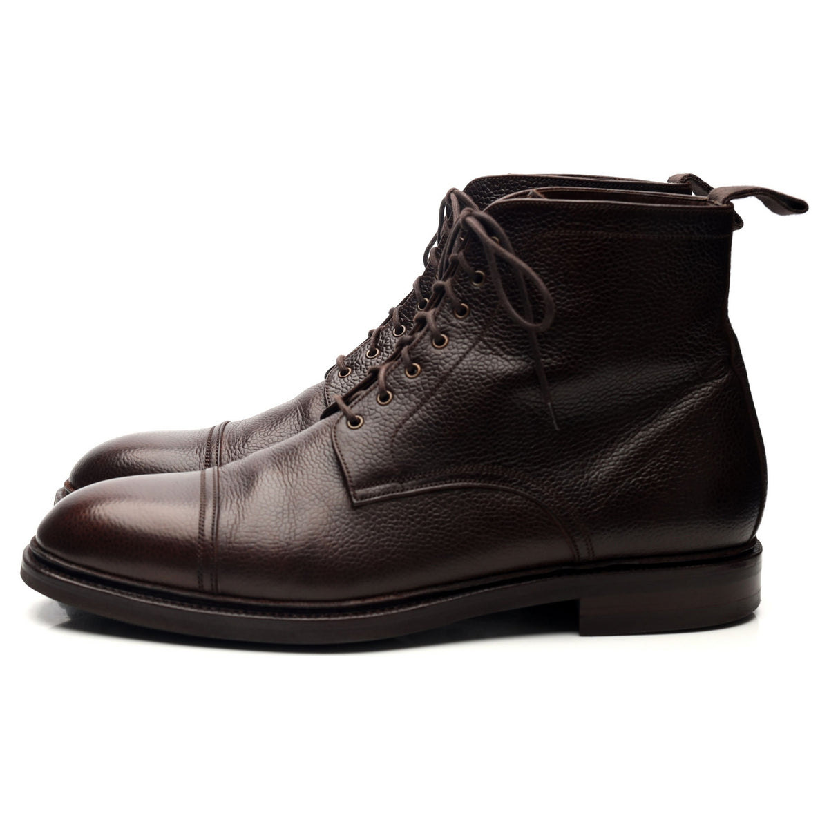 &#39;80179&#39; Dark Brown Leather Boots UK 11 EE