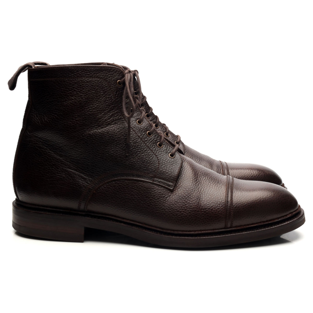 &#39;80179&#39; Dark Brown Leather Boots UK 11 EE