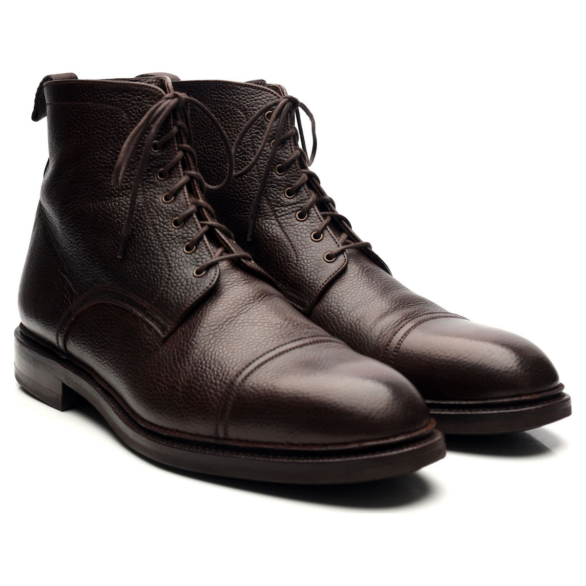 &#39;80179&#39; Dark Brown Leather Boots UK 11 EE