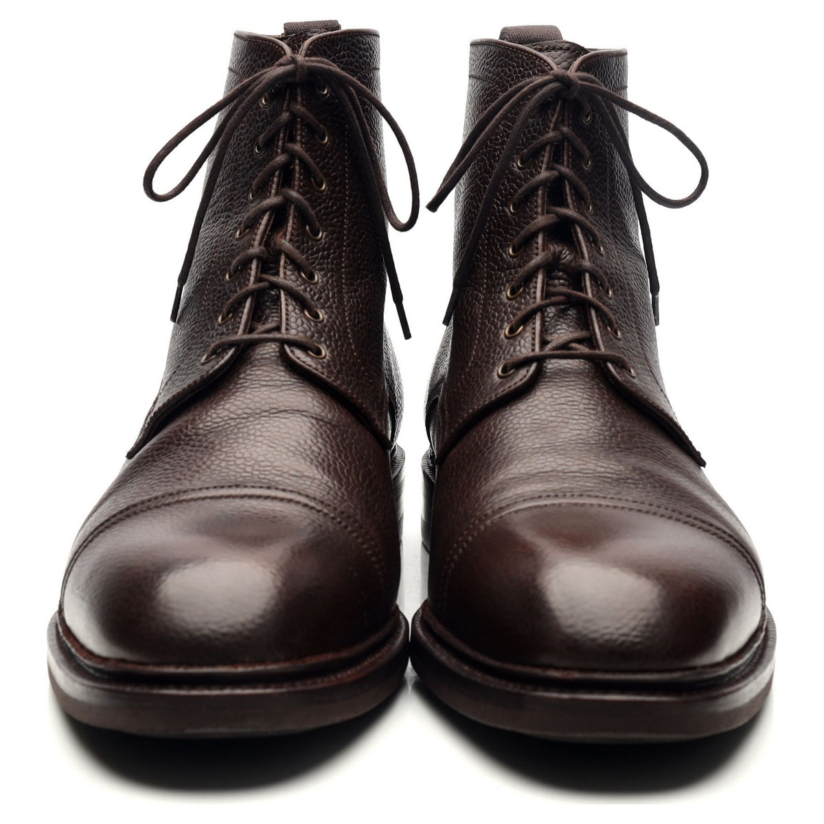 &#39;80179&#39; Dark Brown Leather Boots UK 11 EE