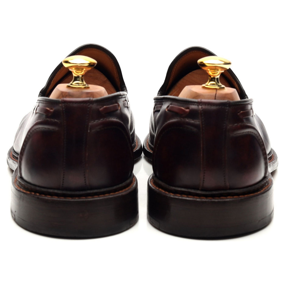 &#39;Elton&#39; Burgundy Museum Leather Tassel Loafers UK 11