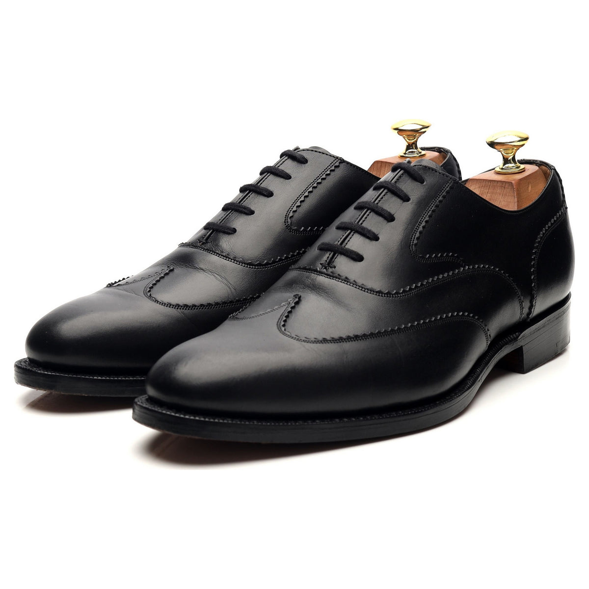 &#39;Kenford&#39; Black Leather Oxford UK 8 G