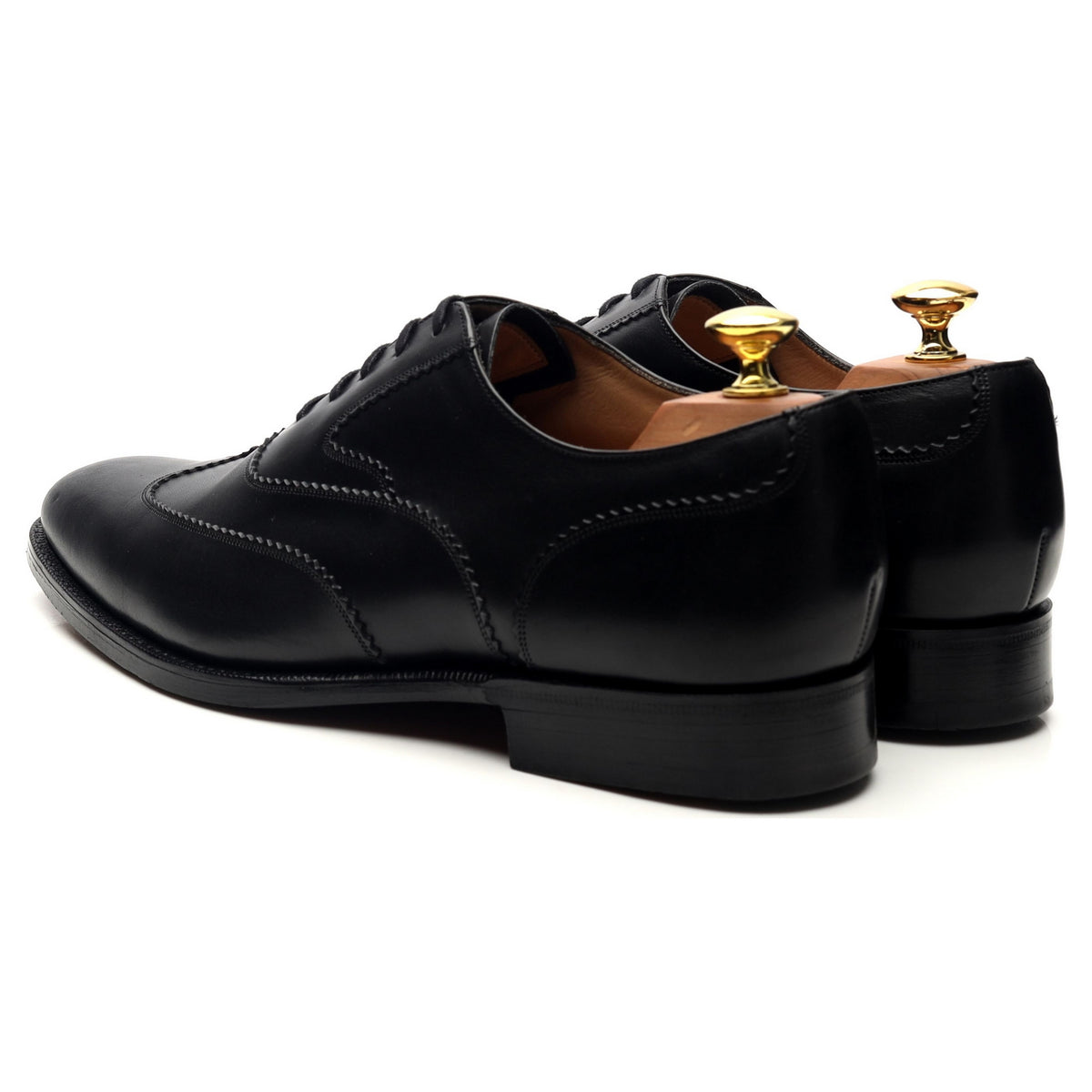 &#39;Kenford&#39; Black Leather Oxford UK 8 G