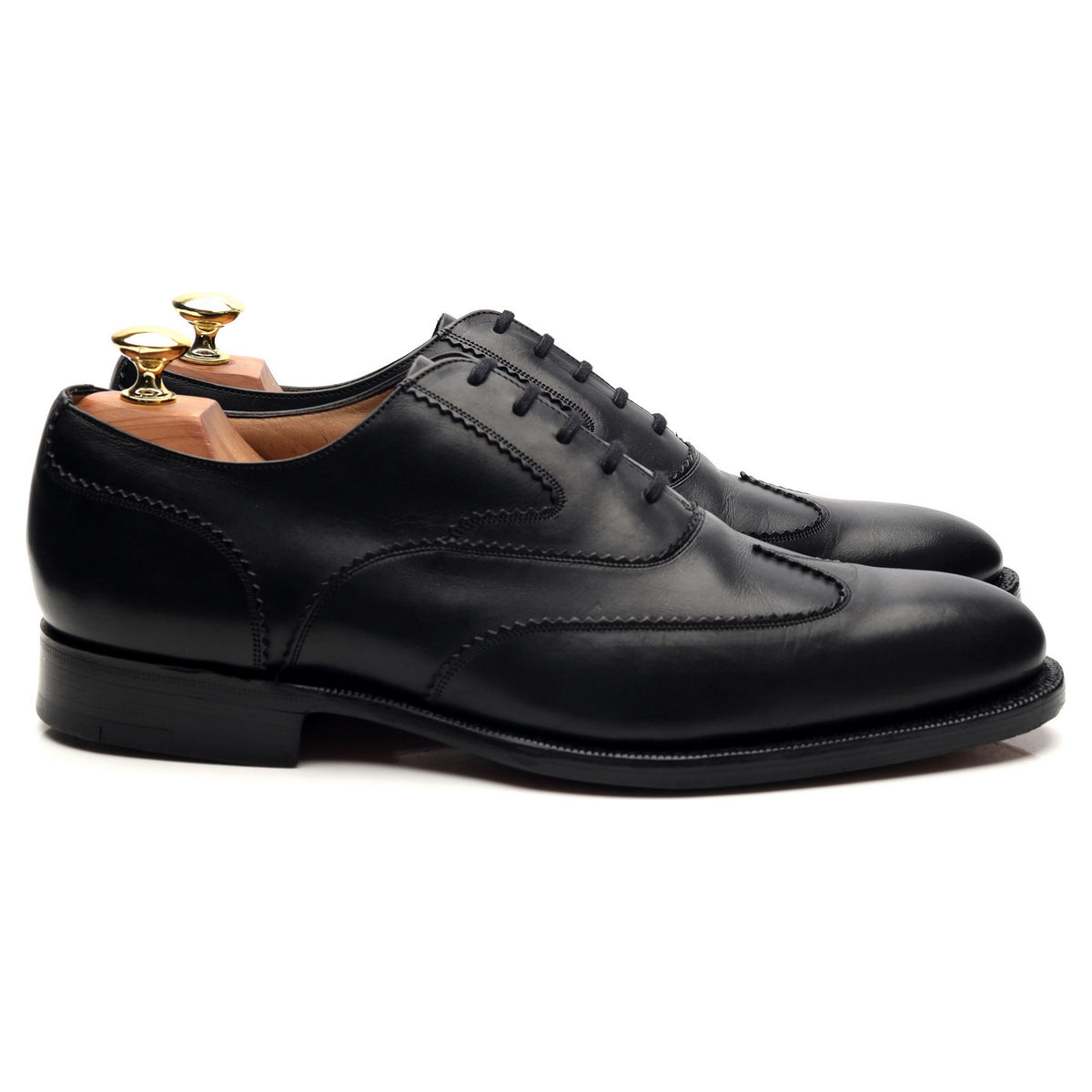 &#39;Kenford&#39; Black Leather Oxford UK 8 G