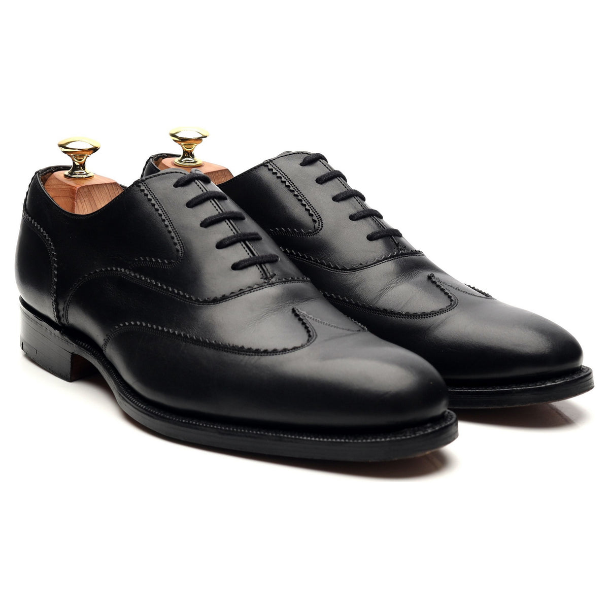 &#39;Kenford&#39; Black Leather Oxford UK 8 G