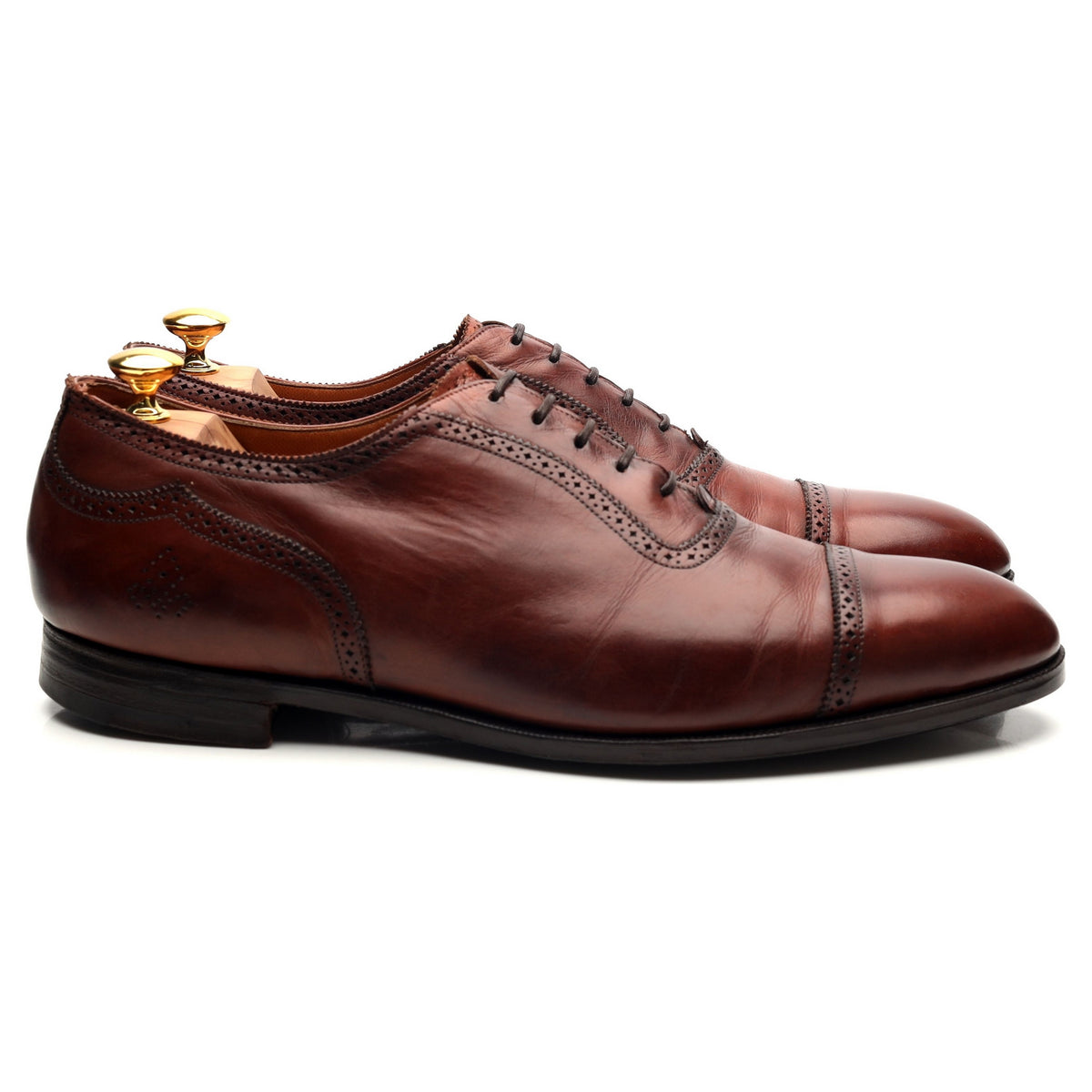 Tan Brown Leather Oxford UK 12 D