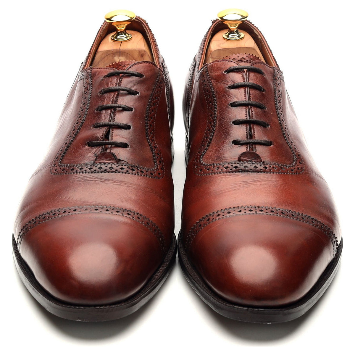 Tan Brown Leather Oxford UK 12 D