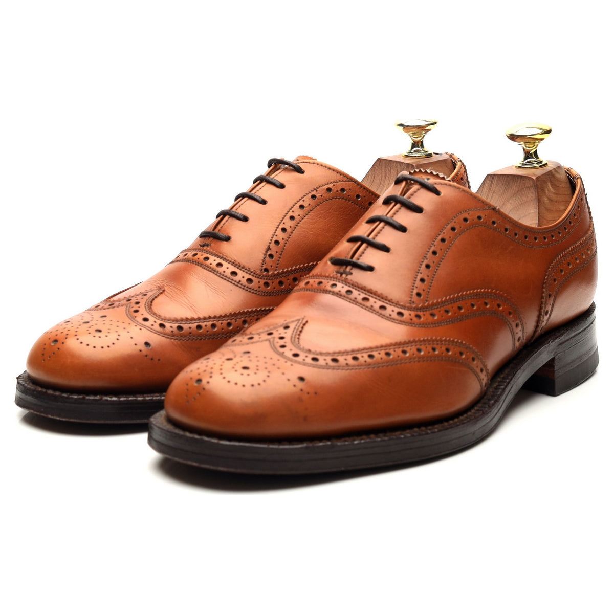 &#39;Avon&#39; Tan Brown Leather Oxford Brogues UK 7 G