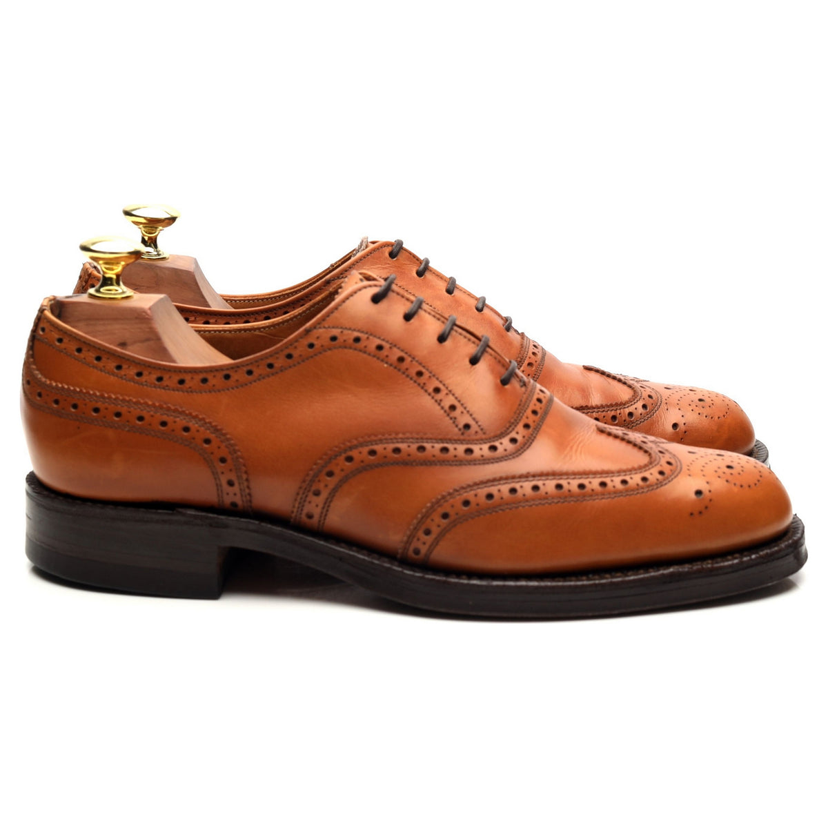 &#39;Avon&#39; Tan Brown Leather Oxford Brogues UK 7 G