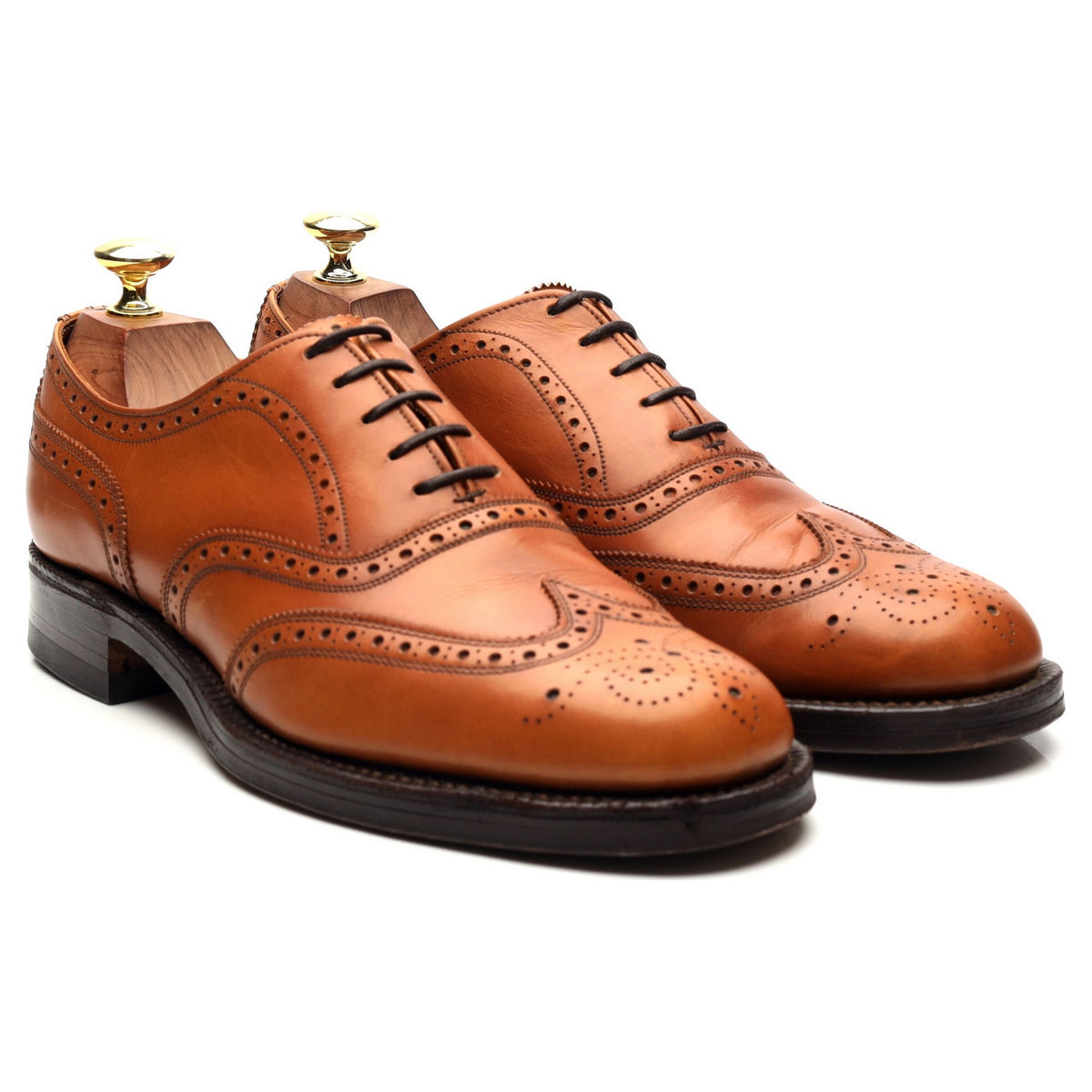 &#39;Avon&#39; Tan Brown Leather Oxford Brogues UK 7 G