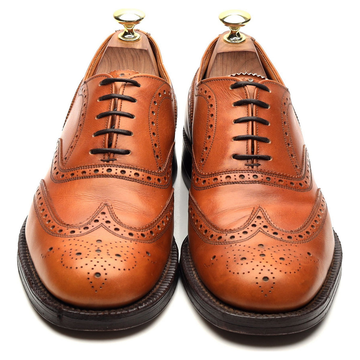 &#39;Avon&#39; Tan Brown Leather Oxford Brogues UK 7 G