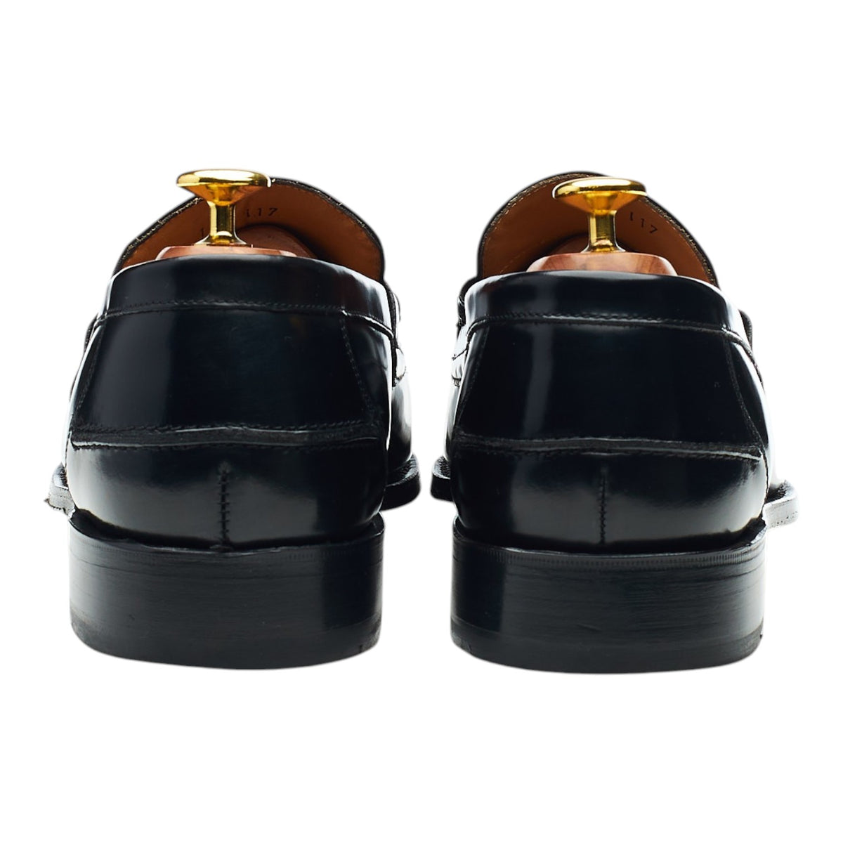 'Florence' Black Leather Split Toe Loafers UK 8 G