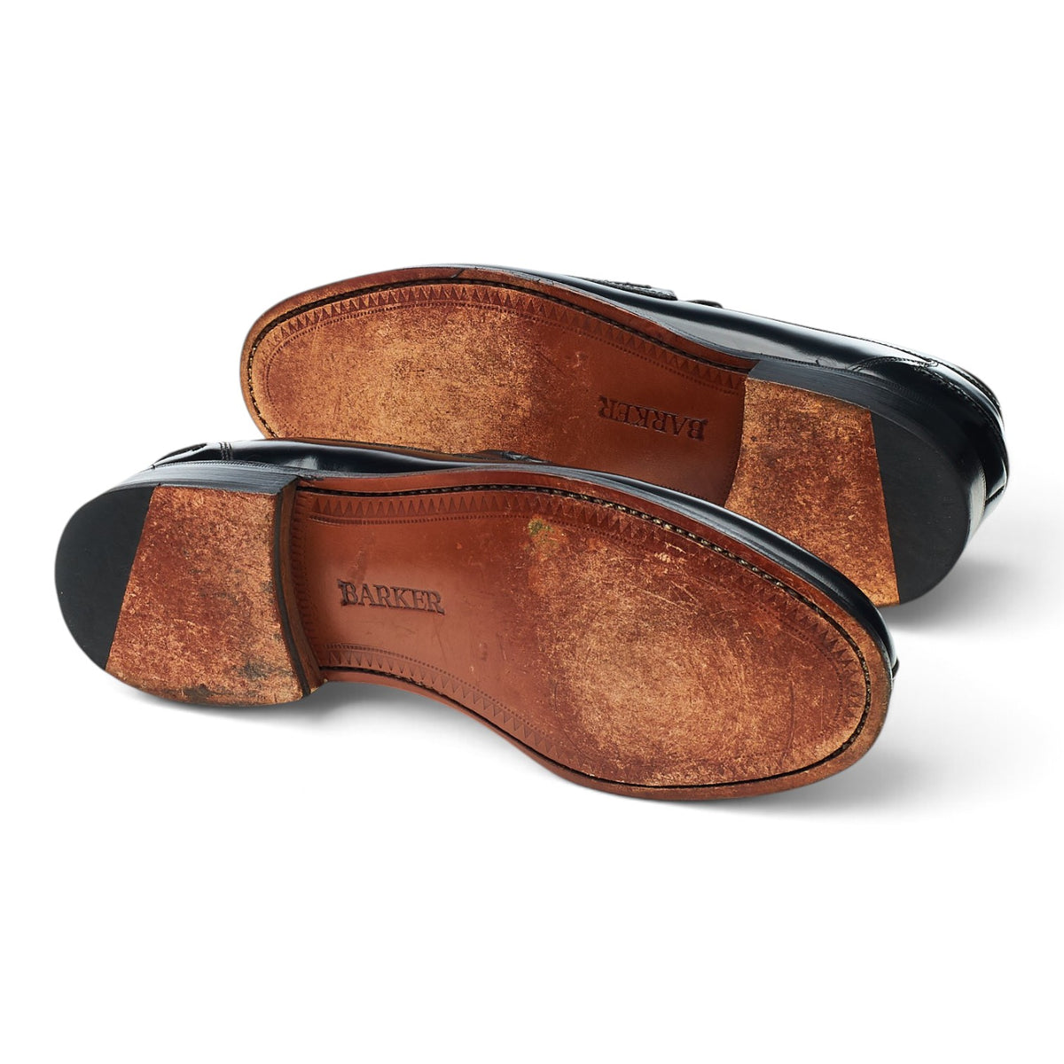 'Florence' Black Leather Split Toe Loafers UK 8 G