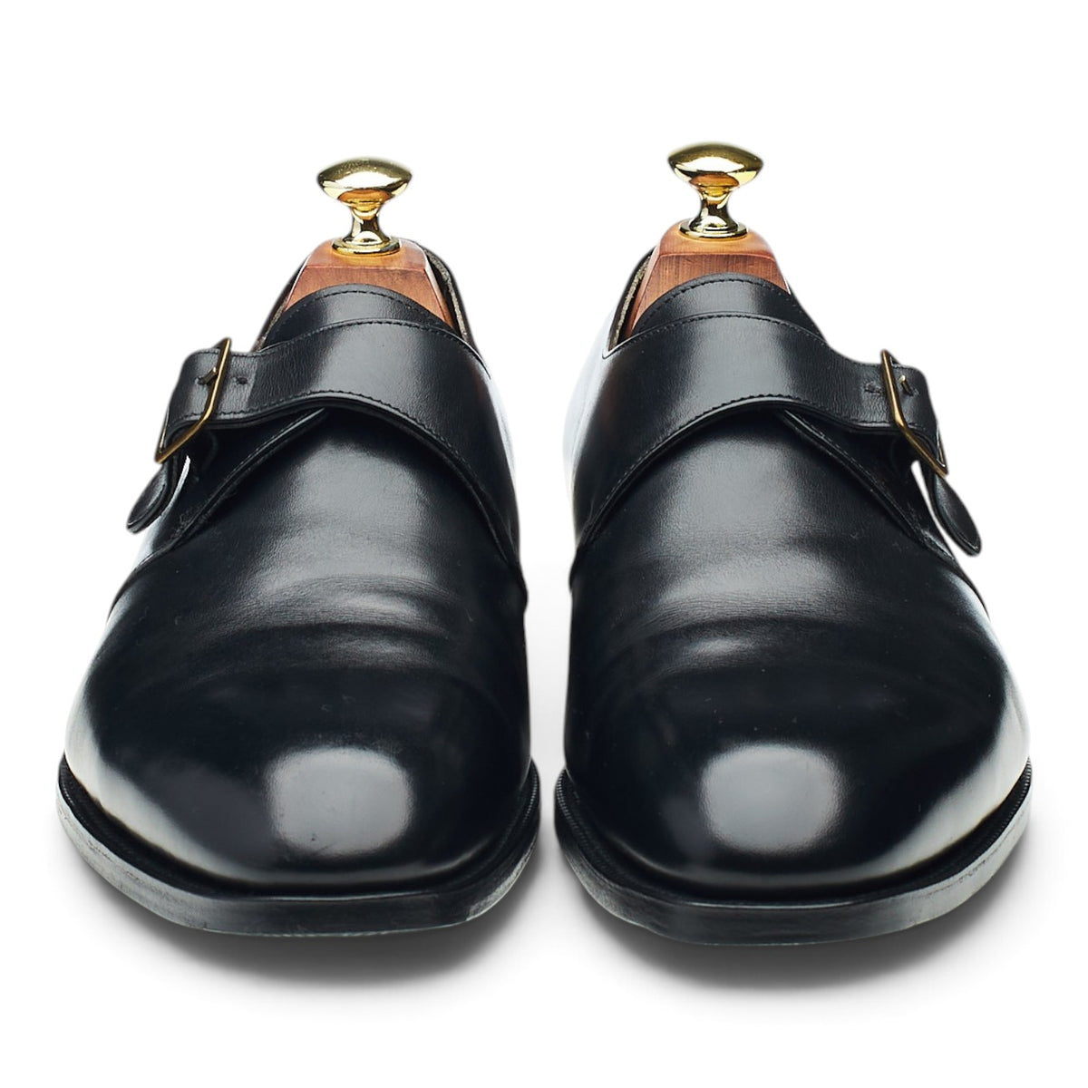 'Troon' Black Leather Monk Strap UK 7.5 F