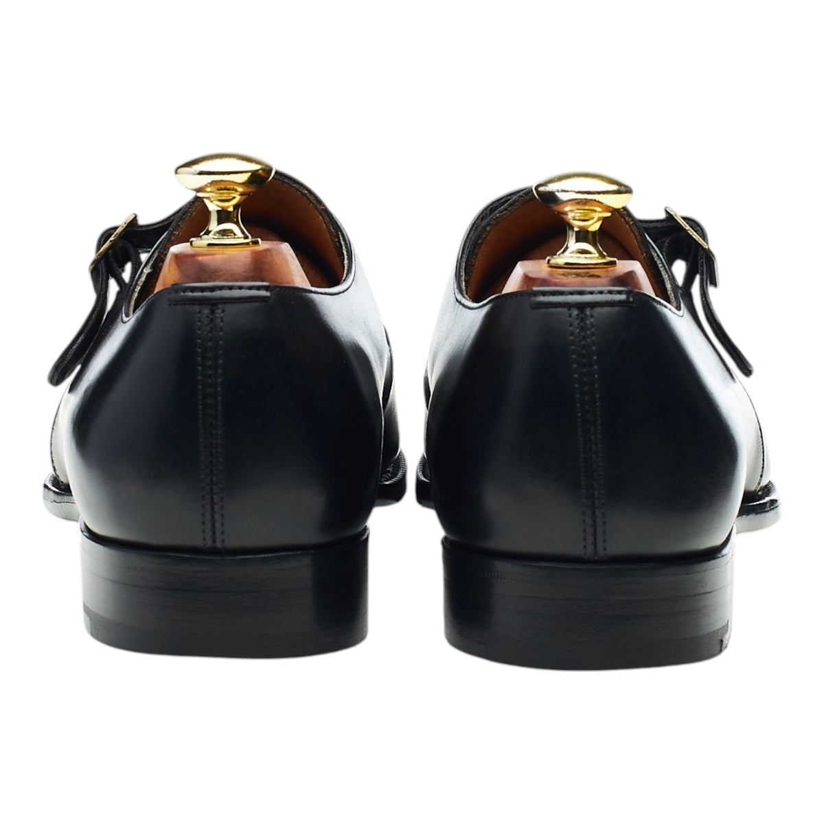 'Troon' Black Leather Monk Strap UK 7.5 F