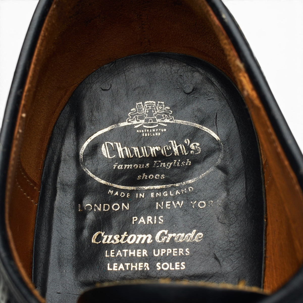 'Grafton' Black Leather Derby Brogues UK 11 F