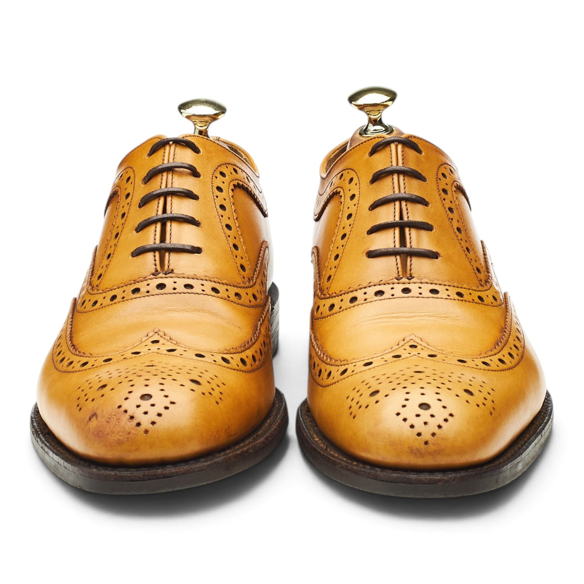 'Bovey' Tan Brown Leather Oxford Brogues UK 7.5 G