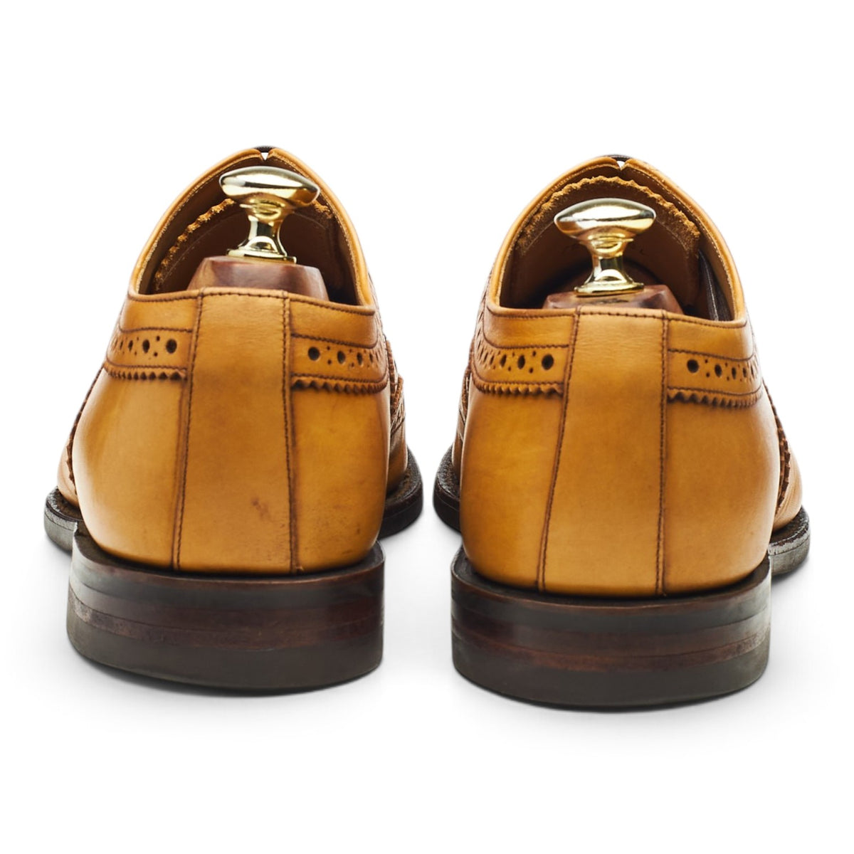 'Bovey' Tan Brown Leather Oxford Brogues UK 7.5 G