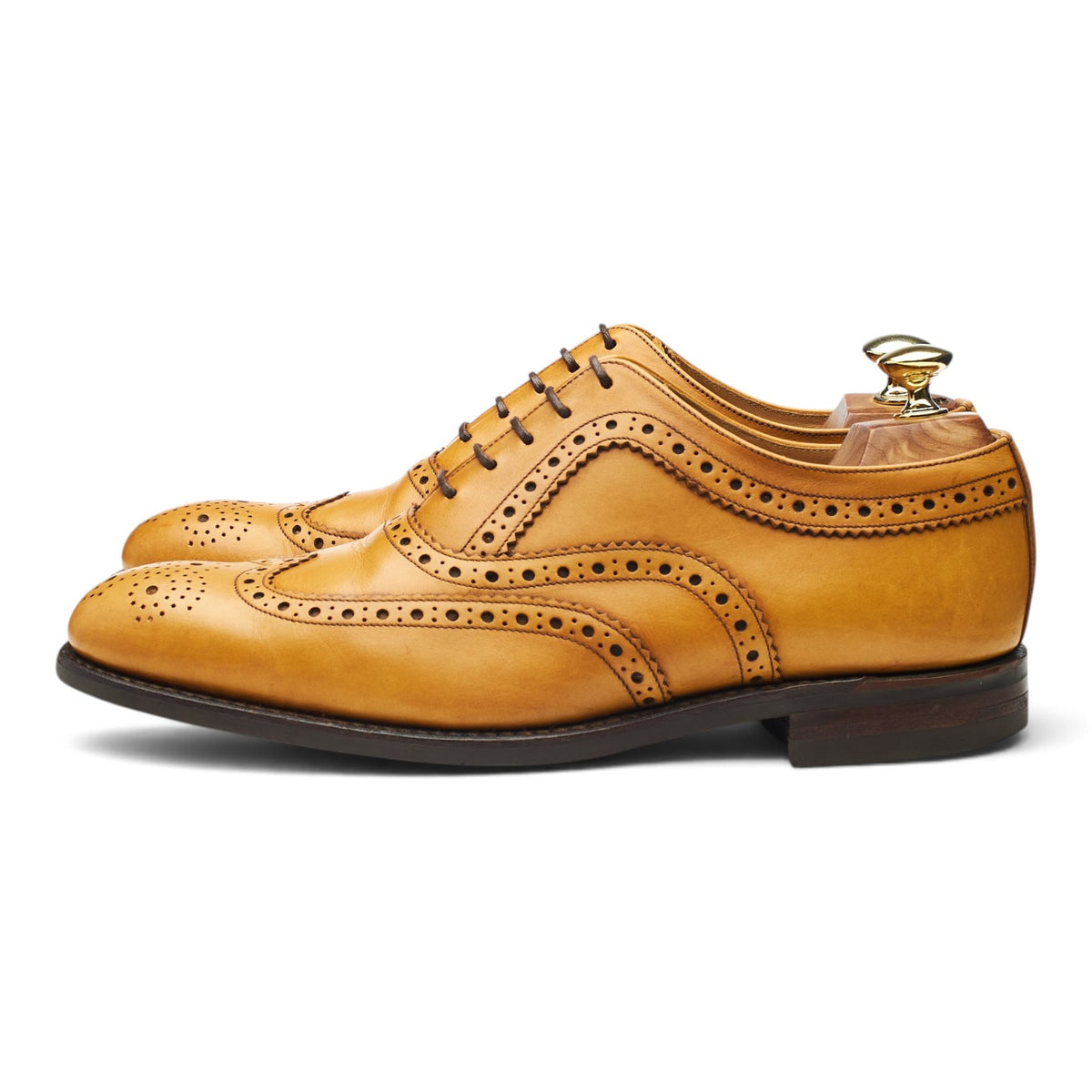 'Bovey' Tan Brown Leather Oxford Brogues UK 7.5 G