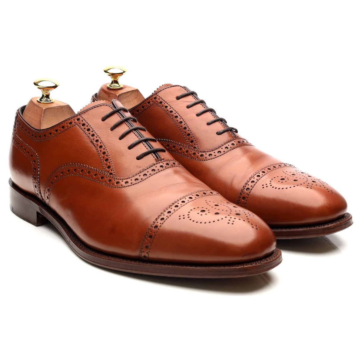 &#39;Hampstead&#39; Tan Brown Leather Oxford Brogues UK 9.5 G