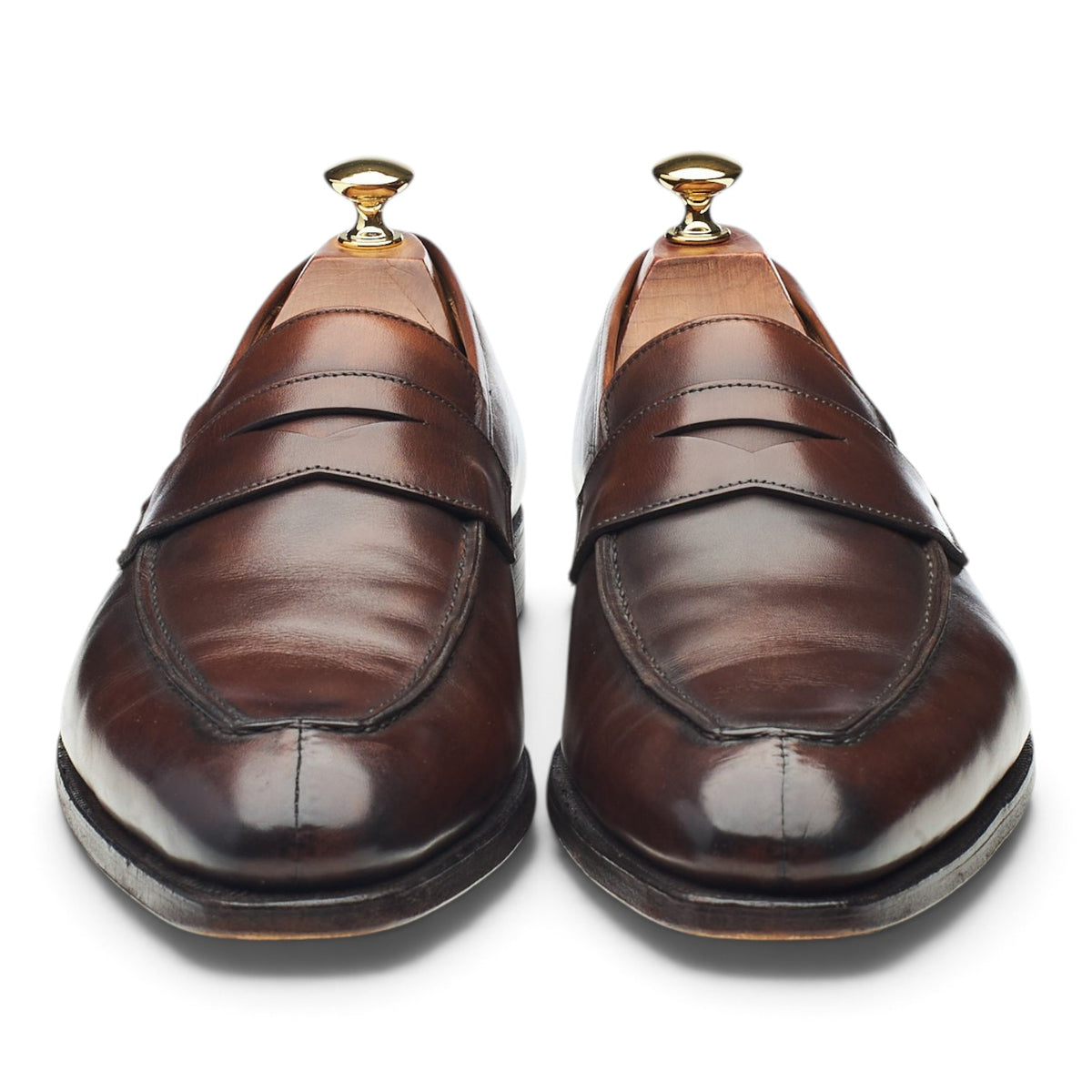 'Bury 2' Dark Brown Split Toe Leather Loafers UK 9.5 E
