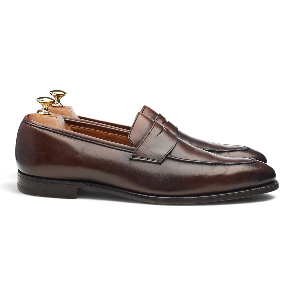'Bury 2' Dark Brown Split Toe Leather Loafers UK 9.5 E